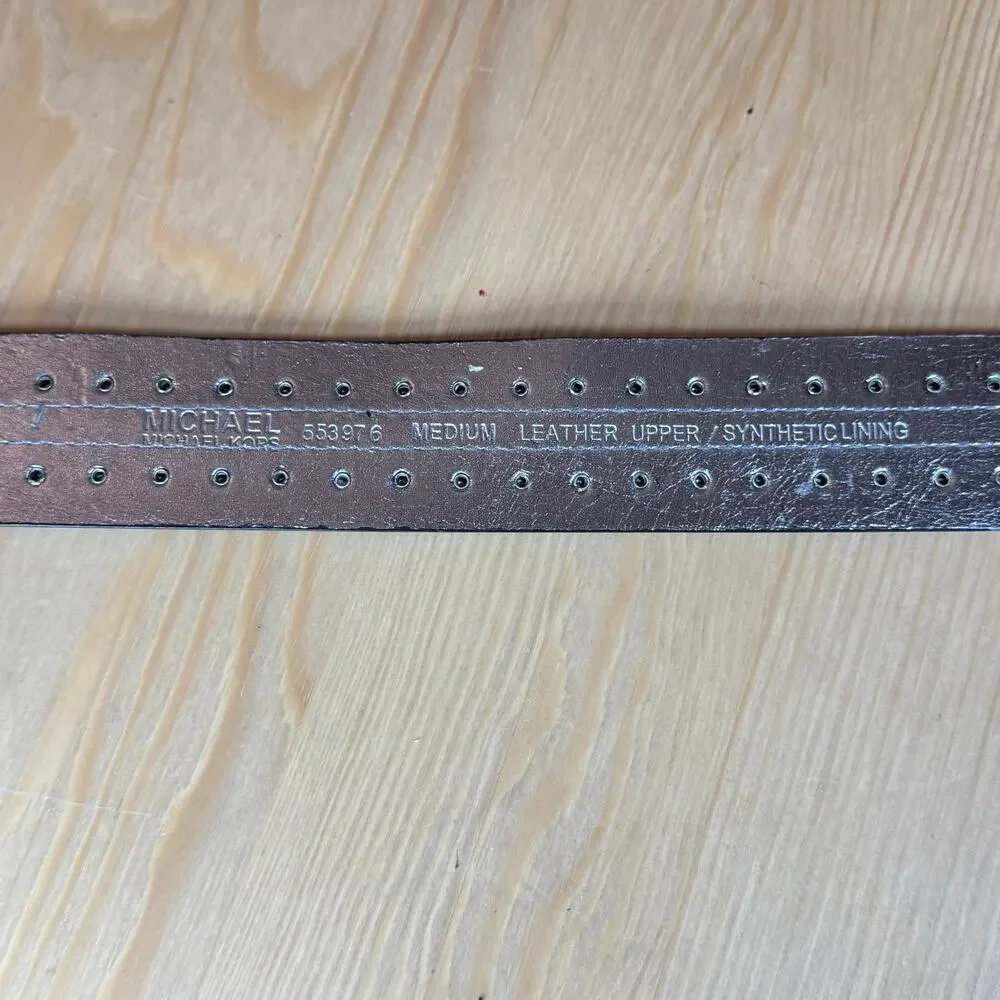 Michael Kors Womens Belt Brown Patent Leather Studded Rhinestones Glam Y2K M 90s